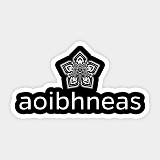 aoibhneas with a Celtic motif flower - joy or happiness in Scottish Gaelic Sticker